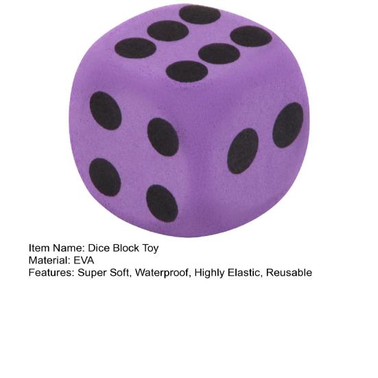 Dice Block Toy Super Soft Waterproof Highly Elastic Wear Resistant Non-Fading Anxiety Relief Purple Color Specialty Giant EVA Foam Playing