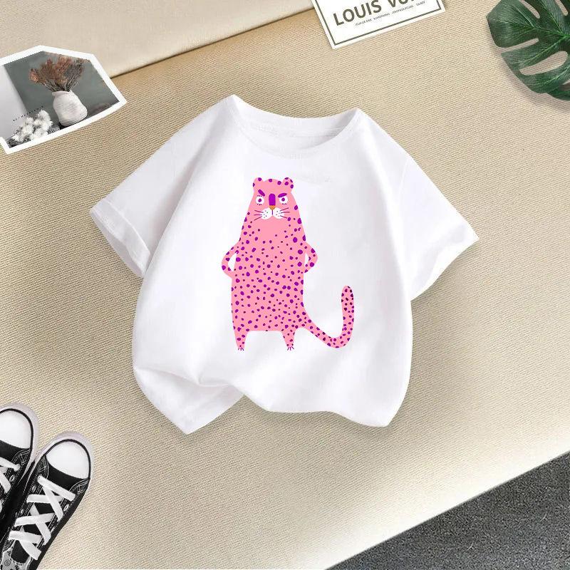 

Children T-shirt Cute Animal Printed Kids 100% Cotton Clothes Tops 2-13Y O-Neck Short-sleeve T-shirt 4T(110cm)