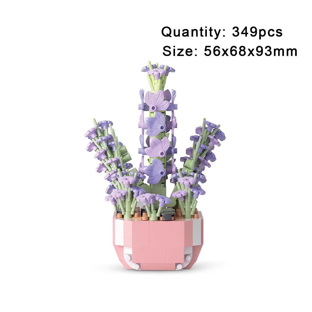 Creative Mini Block Baby Building Blocks Toy Flower Bouquet Block Set Assembly Micro 3d Building Bricks Toys For Kids Girl Gifts