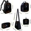 3-Piece CR7 Soccer Star Pattern Rucksack Set – Big-Capacity Casual Backpack with Matching Clutch & Tote Carrier, Perfect for Daily