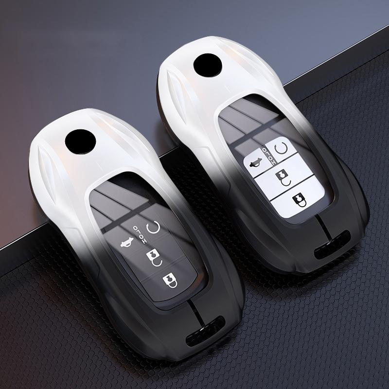 Metal Auto Smart Key Fob Case Cover Mount Housing Chain Remote Fit For Honda New Accord 11Th Gen Civic Odyssey Crv Zrv Xrv Hrv E:Ns1 Fit