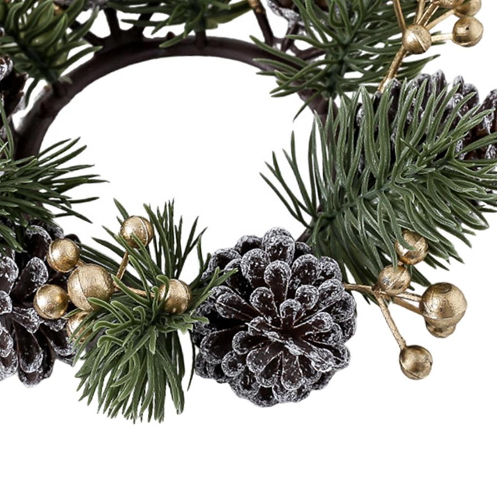 Christmas Candle Ring Wreath Decorative for Bar Table Centerpieces Christmas