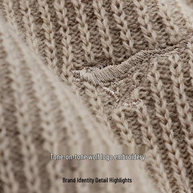 SEPTWOLVES Men's Cashmere Blend Round Neck Pullover Sweater