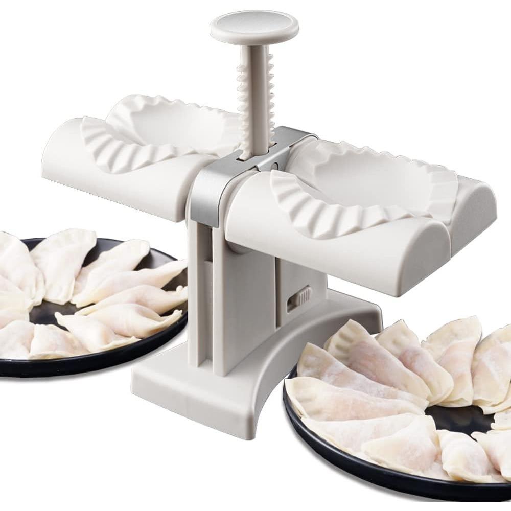 Automatische Knödelmaschine Leicht zu reinigen Doppelkopf-Pressform Pasteten-Wonton-Form DIY Wiederverwendbares Küchengerät Zubehör