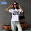 Retro Leopard Printed T-shirt 100% Cotton T-shirt Women's Clothing Summer Fashion Simple Lovely Casual Comfy Short Sleeve Top