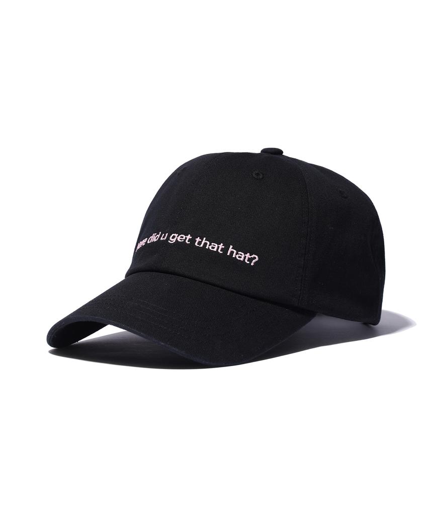 YOUHEE Lettering Ball Cap Black
