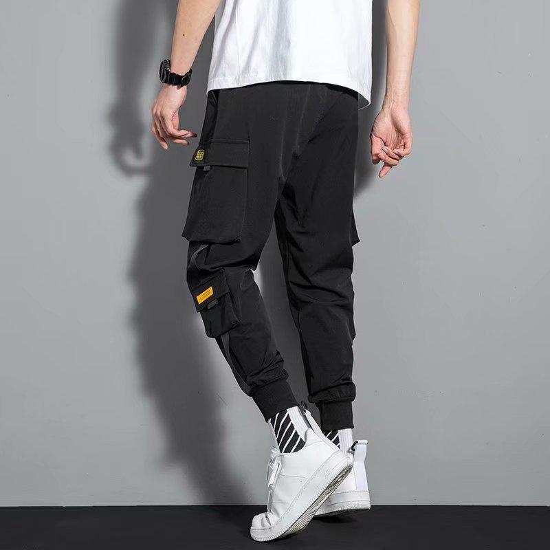 Men's Trendy Hip-Hop Loose-Fit Multi-Pocket Overalls - Korean Style Casual Skinny Pants