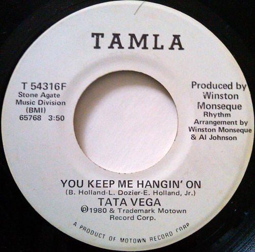 

7inch Record TATA VEGA - You Keep Me Hangin On T54316FPROMO TAMLA 1980 US Soul/Funk Used