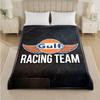 Gulf Print Flannel Blanket Cozy Lightweight Plush Throw Blanket For Bed Sofa Household Use