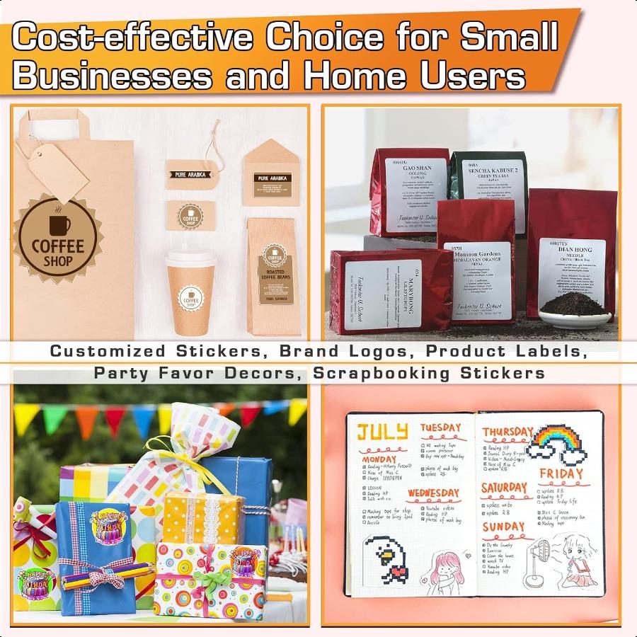 Koala Printable Glossy Sticker Paper for Inkjet Printer White 8.5x11 Inch SelfAdhesive Photo Sticker Printer Paper 120 Sheets