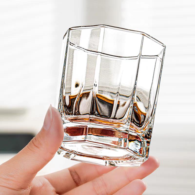 Octagonal Cup Creative Simple Drinking Cup Heat-resistant Tea Brewing Cup Whisky Cup Glass Wine Cup Drinking Glasses Beer Glass
