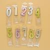 New Gold and Silver Number 0-9 Candle Children's First Birthday Party Decoration PVC Boxed Gold-plated Candle