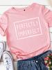 Idealnie Niedoskonały Nadruk Damski T-shirt z Krótkim Rękawem z Okrągłym Dekoltem Luźny Damski T-shirt Damska Koszulka Top Ubrania Camisetas Mujer