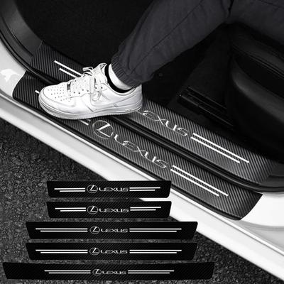Car Door Carbon Fiber Sill Protector Stickers For RX330 IS250 Ct200h ES300h RX350 IS300h NX300h RX400h ES350 GS300 UX LX