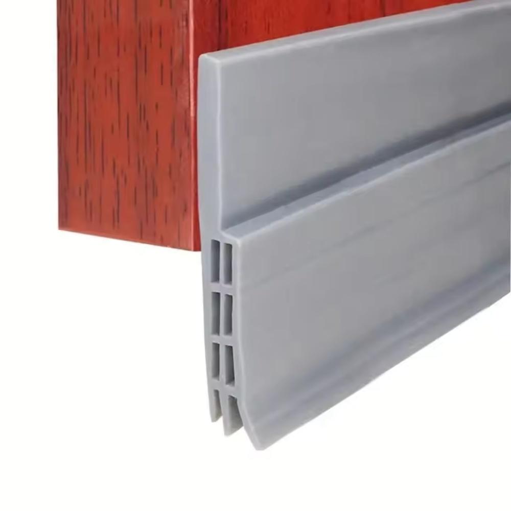 1pc 1M/39.37in Porous Windproof Sealing Strip Adjustable Soundproof Gap Door Bottom Weather Strip Flexible Self Adhesive Strip