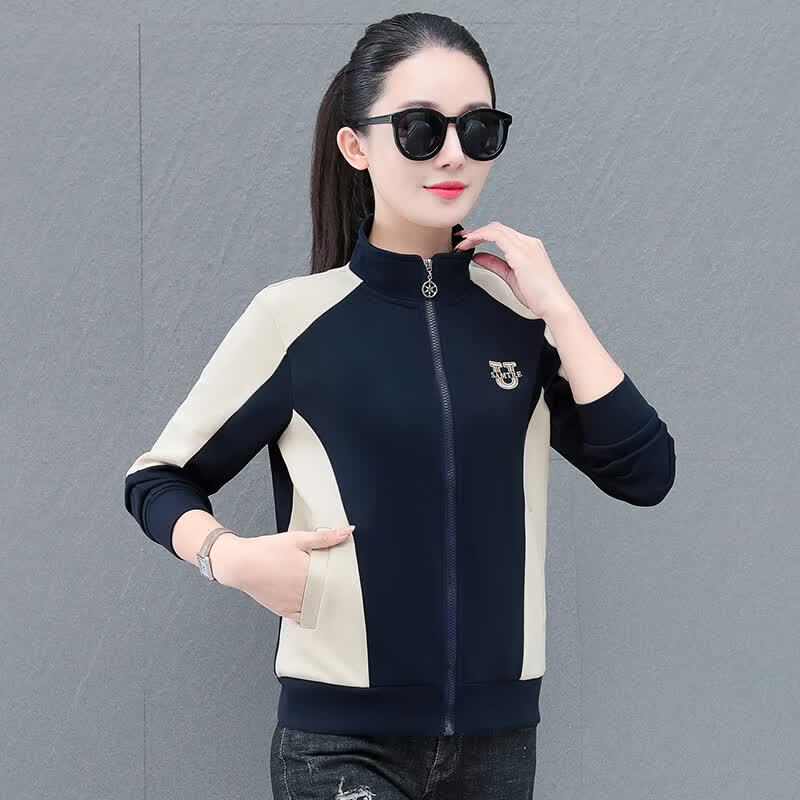 JOHLIN DREAM Slimming Color Block Long Sleeve Casual Jacket 4XL