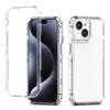 For iPhone 15 Case Hybrid Acrylic+TPU 3-in-1 Transparent Phone Cover