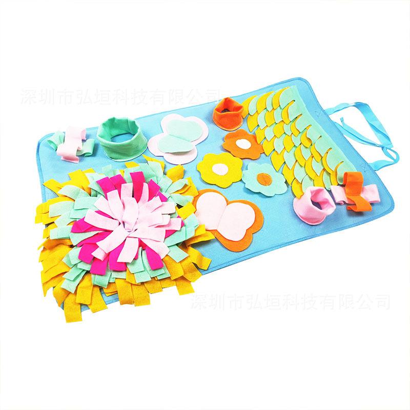 Pet Dog Snuffle Mat Sniffing Training Blanket Detachable Fleece Pads Stress Relief Nosework Puzzle Toy