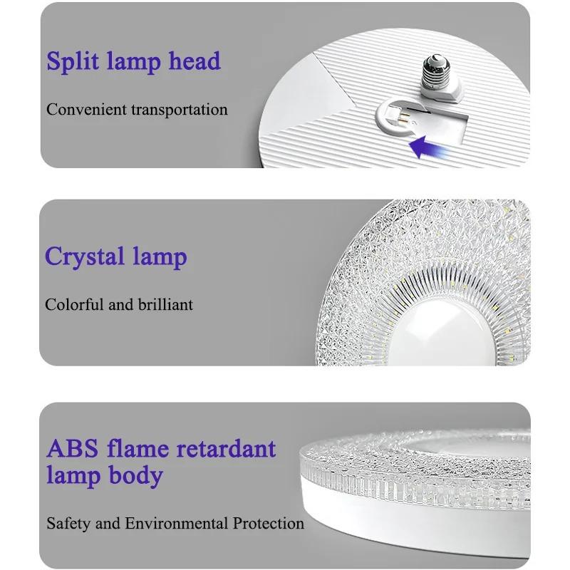 New LED ceiling light crystal E27 bulb 18W 24W pendant light AC220V 110V living room, bedroom, corridor, indoor lighting
