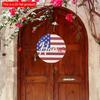 2D Flat 20*20cm 1pc Sweet Home USA Flag Theme Independence Day Wooden Door Sign Pendant, Good Quality Layout Home Decoration American Flag Placard