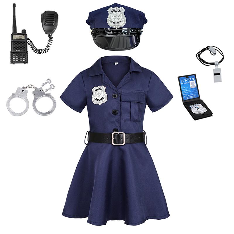 Kids Police Costume Girls Police Officer