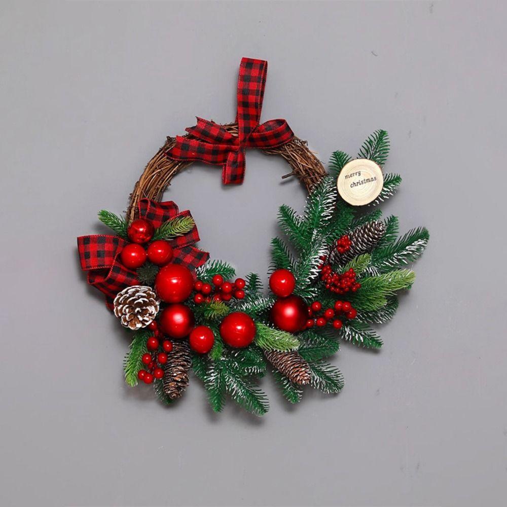 DIY Xmas Tree Garland Realistic Pine Cone Wall Hanging Floral Wreath  Photographic Prop