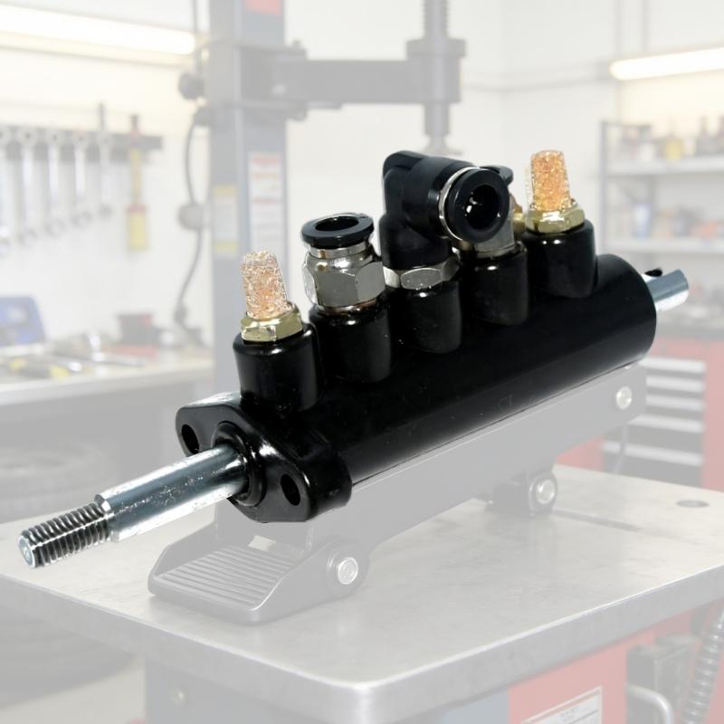 Pneumatic Control Foot Pedal, Tire Changer Air Switching Replacement Part, Service Assembly with Push-In Fittings for Bay Repair and Shop Care