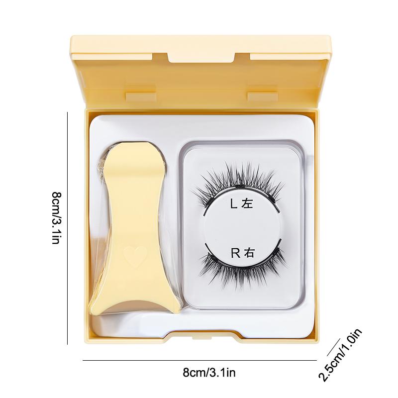 Magnetic Eyelashes Set 1 Pair Reusable No Glue Needed False Eyelashes With Magnetic Tweezers Curly Faux Lashes Makeup Tool