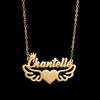 Atoztide Custom Name Necklace for Women Bottom Heart Crown Stainless Steel Jewelry Choker Chain Personalized Birthday Gift