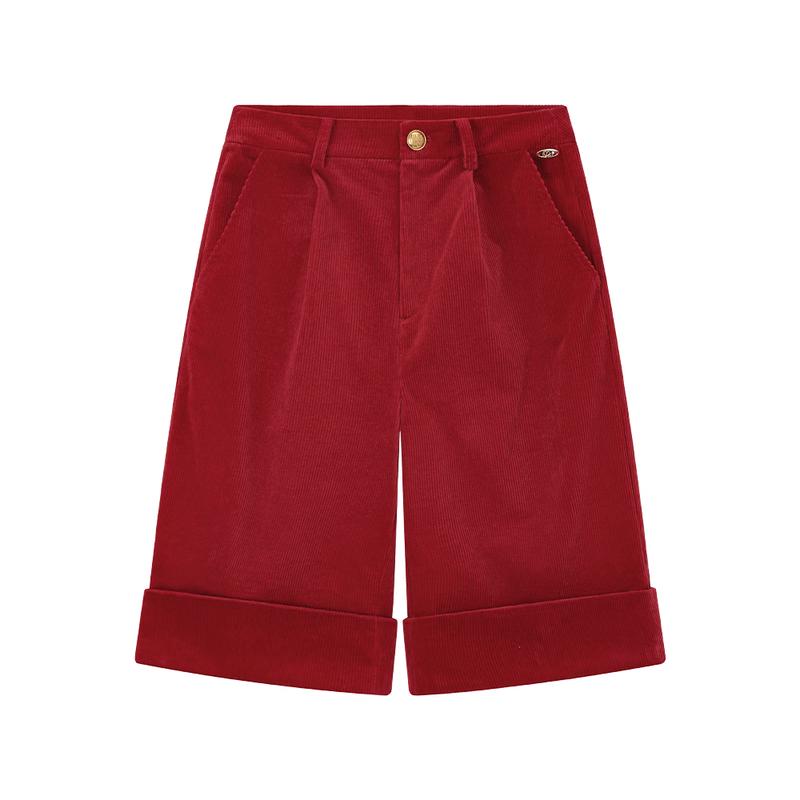 ELLE KIDS Girls  Corduroy Rolled Hem Cropped Pants 160