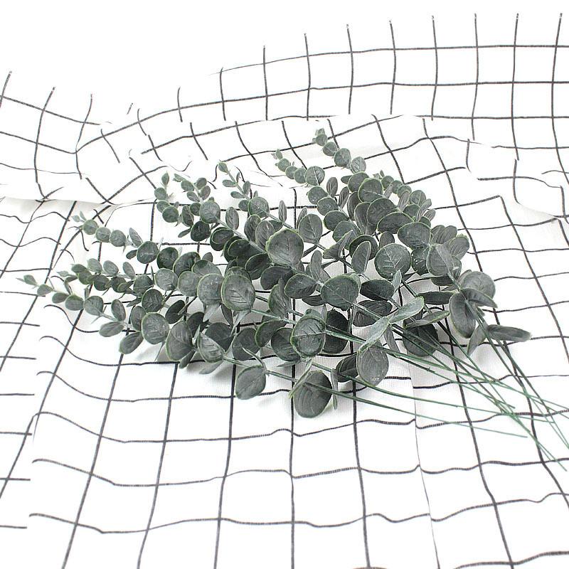 Faux Eucalyptus Citriodora Green Leaf Plant Flower Arrangement For Living Room Decor