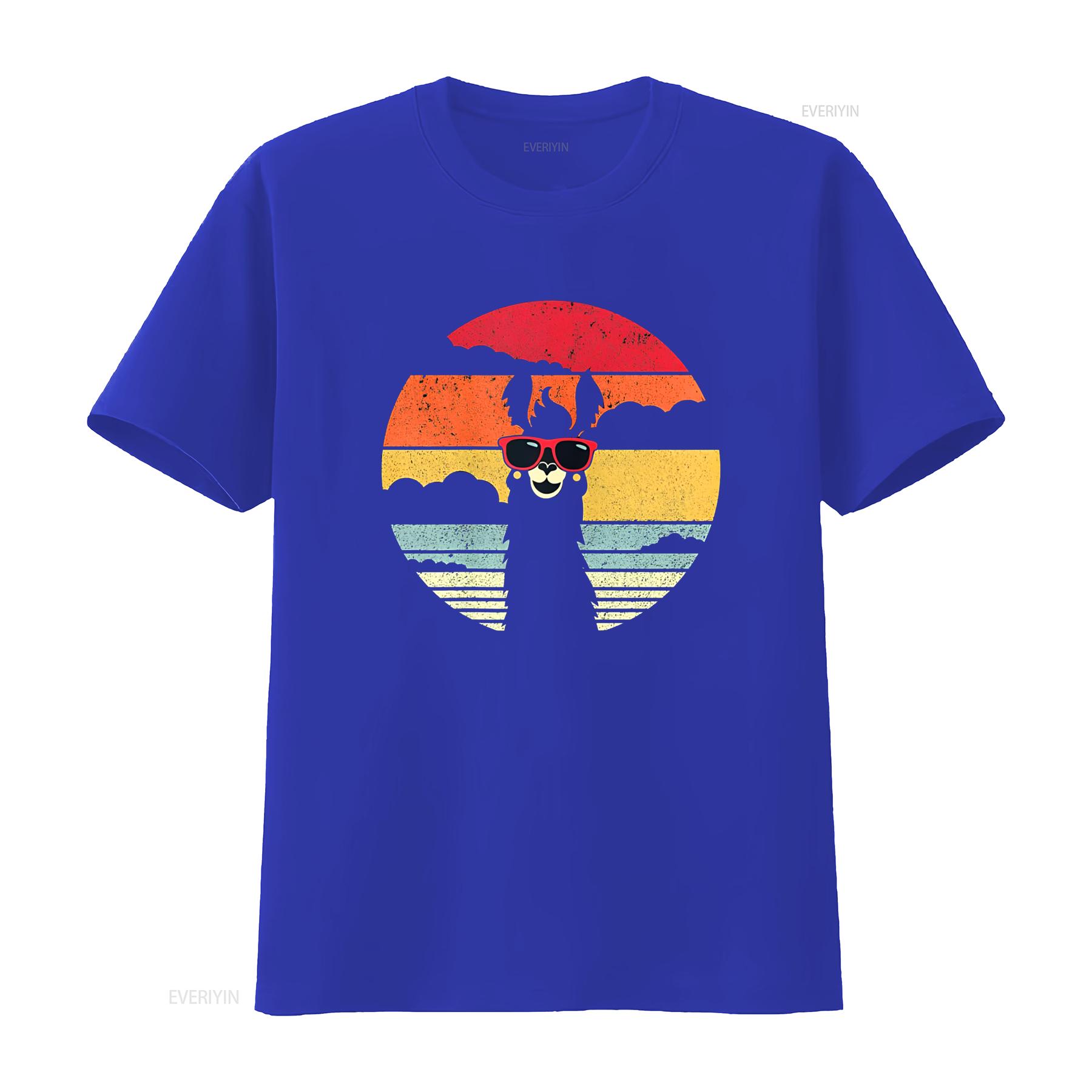 

Women Llama Retro Style Alpaca T Shirt vintage Washed Soft Top For Everyday Wear Casual Unisex homme graphic Slightly S