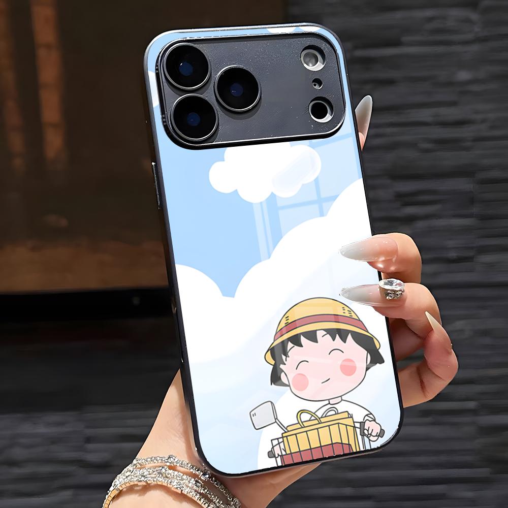 Chibi Maruko-chan Phone Case For IPhone 17 Pro Max 16 15 14 Pro Max 13 11 X Xs Xr 8 7Plus Glass Cover