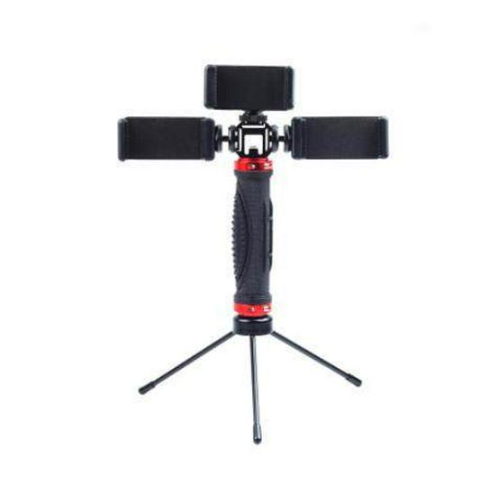 Dual Phone Stand for Live Streaming, Multi-Camera Photography & Videography - Handheld, Multifunctional Holder