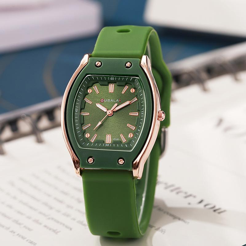 Xiaoxiangfeng Wine Barrel Square Women'S Silicone Watch High Value Women'S Watch Student Women'S Niche Quartz Watch