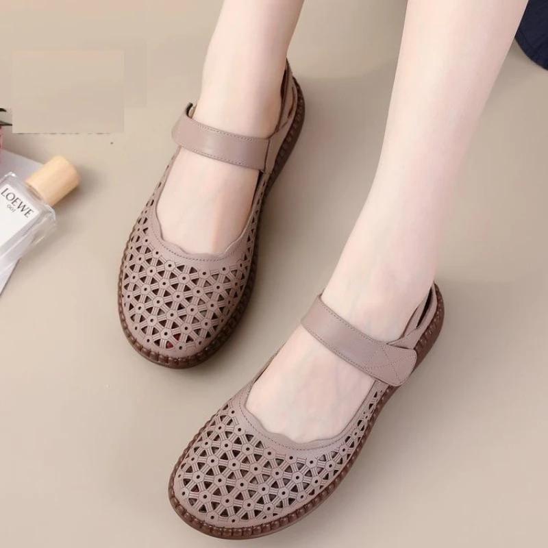 Women Sandals Summer Platform Breathable Shoes 2025 Year Leisure Mother Shoes Soft Bottom Fashion Platform Sandals Womens Shoes