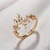 Elegant Women's Personalized Ring, Exquisite Leaf Appearance Design, Inlaid with Shiny Synthetic Zircon