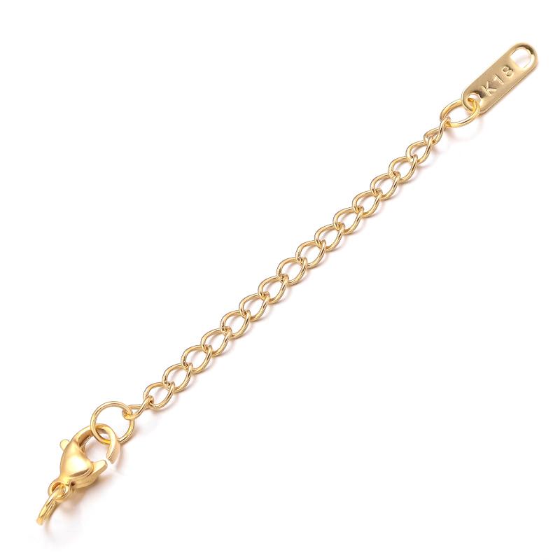 10pcs/Lot 50mm Stainless Steel Necklace Extension Chain Bulk Bracelet Extended Chains Tail Chains Extender For Jewelry Making