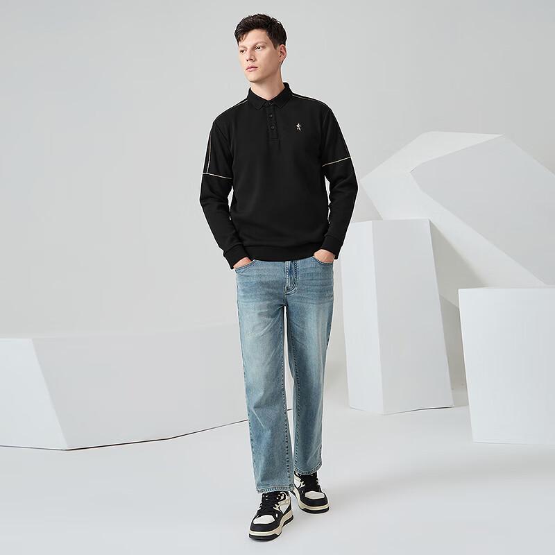 Men's Fashion Embroidered Sweatshirt with Exposed Stitching