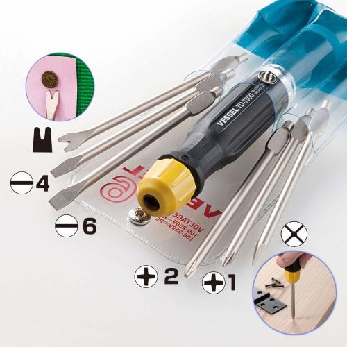 VESSEL TD-1300L Voltage Detection Replacement Driver Set, Set of 6, for Low Voltage (Positive, Negative, Awl, Pin Removal)