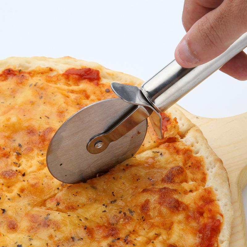 Stainless Steel Single-Wheel Pizza and Cake Cutter Utensil