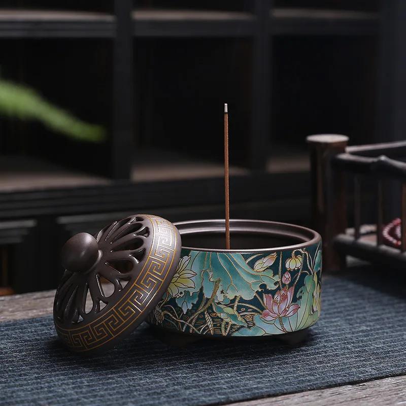 Antique Cloisonne Incense Burner Artwork Decorations Creative Home Interior Incense Lore Colour Enamel Incense Burner