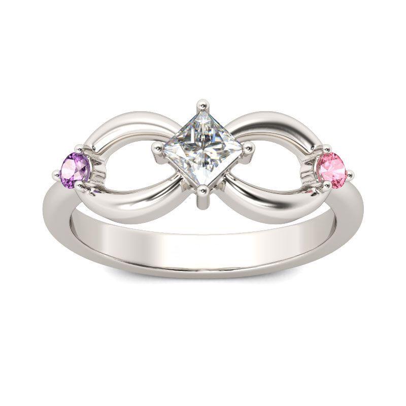 

Посеребренное модное кольцо Креативное кольцо из сплава с 8 символами и стразами Бесконечность 9