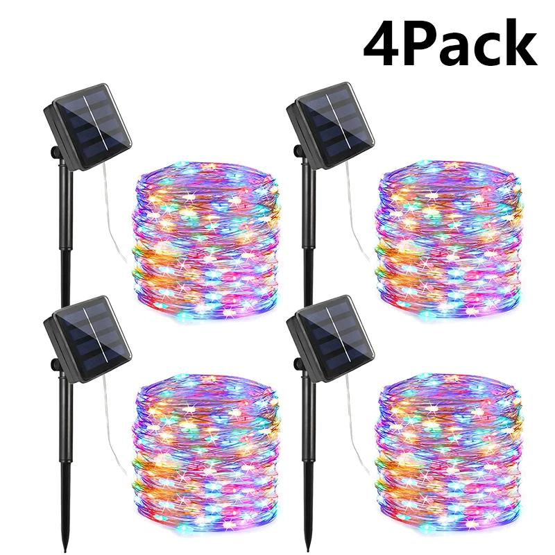 4pcs 50/100/200/300 Led Solar Fairy String Lights Christmas Lights Waterproof Outdoor Garland Solar Power Christmas for Garden