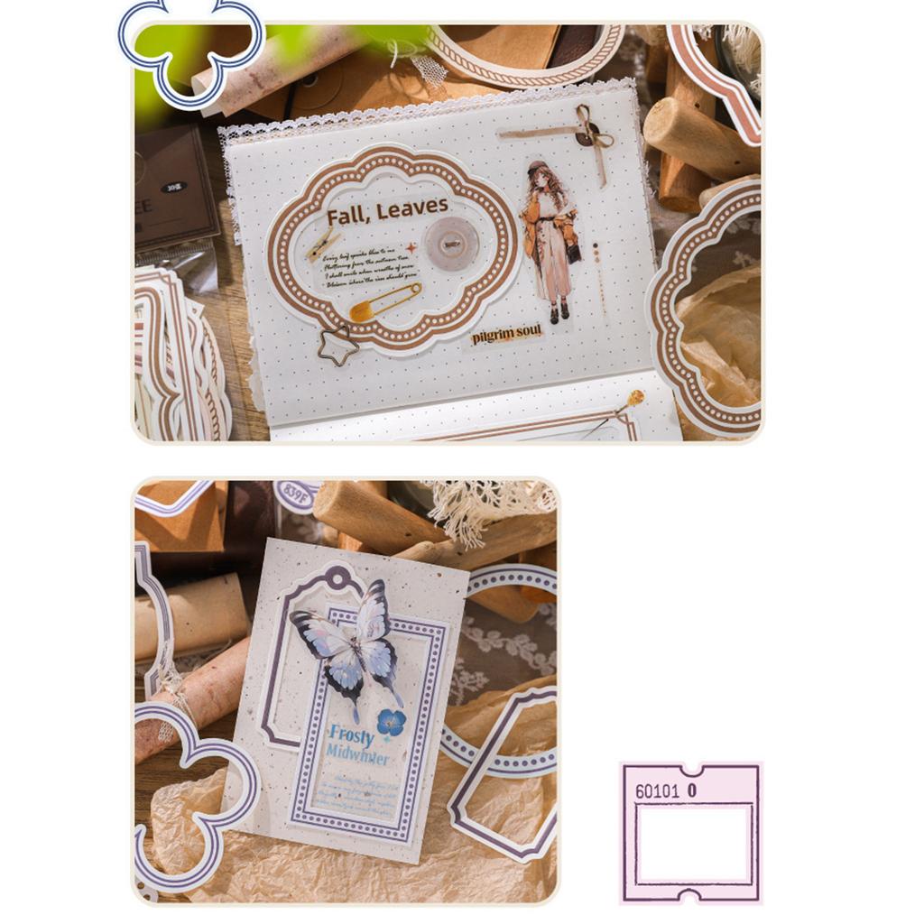 30 Pcs Retro Scrapbook Frames Vintage Picture Frame Scrapbooking Supplies for Card Making Journal Album Craft Decoration