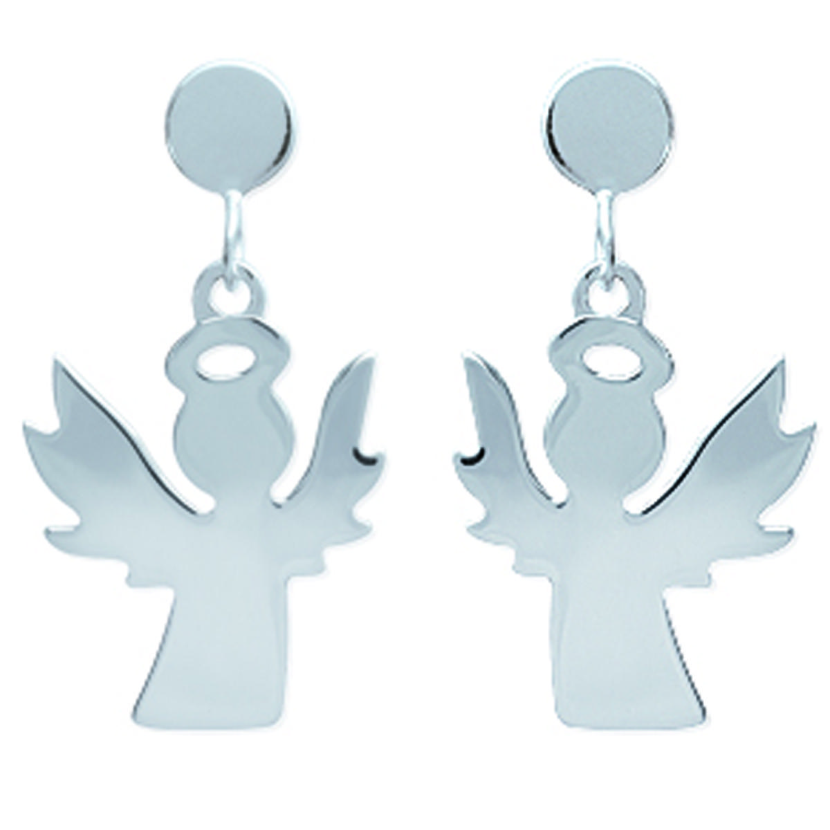

Les Trésors De Lily [H6179] - Boucles Argent Anges Gardiens argenté - 15x10 mm