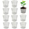Nursery Pots For Plants 10-Piece With 10 Trays Transparent Flower Pots Hydroponic Planting Cup For Indoor Outdoor Garden Balcony