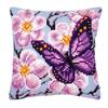 Purple Butterfly Cross Stitch Cushion Kit