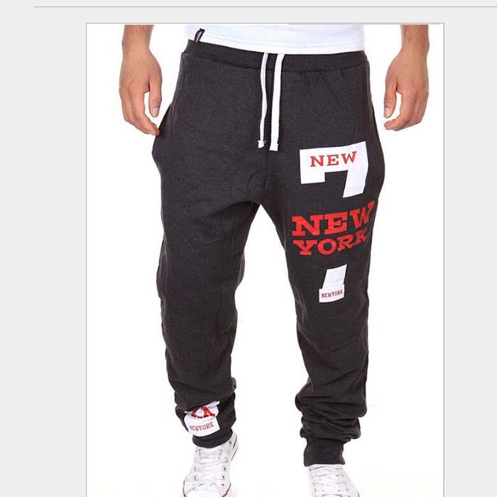 Men Fashion Autumn Winter Sports Casual Print Pants Long Trousers
