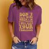 Women's Casual Slogan Print Round Neck Short Sleeve T-Shirt